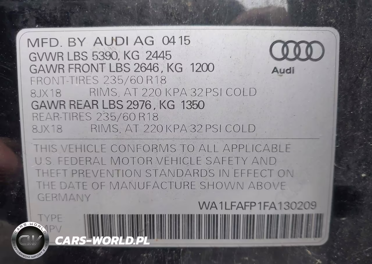 2015 Audi Q5 2.0T Premium VIN:WA1LFAFP1FA130209 - 9