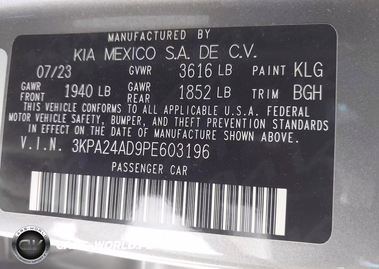 2023 Kia Rio S VIN:3KPA24AD9PE603196 - 9