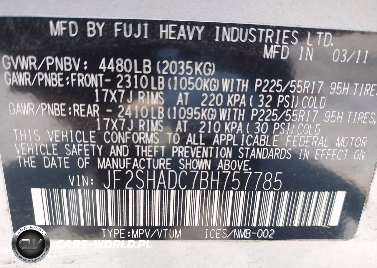 2011 Subaru Forester 2.5X Premium VIN:JF2SHADC7BH757785 - 9