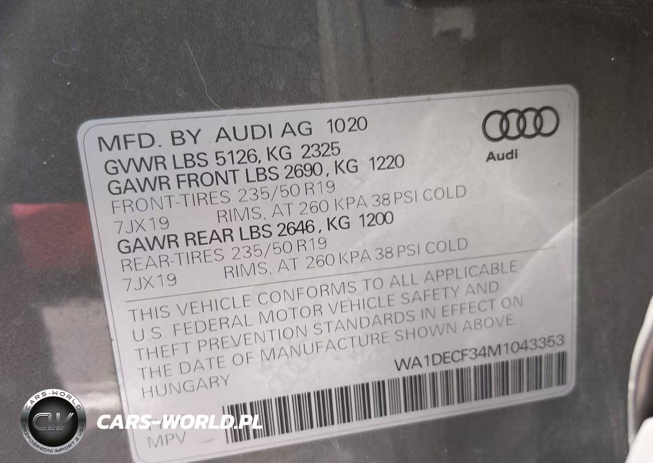 2021 Audi Q3 Premium 45 Tfsi S Line Quattro Tiptronic VIN:WA1DECF34M1043353 - 8