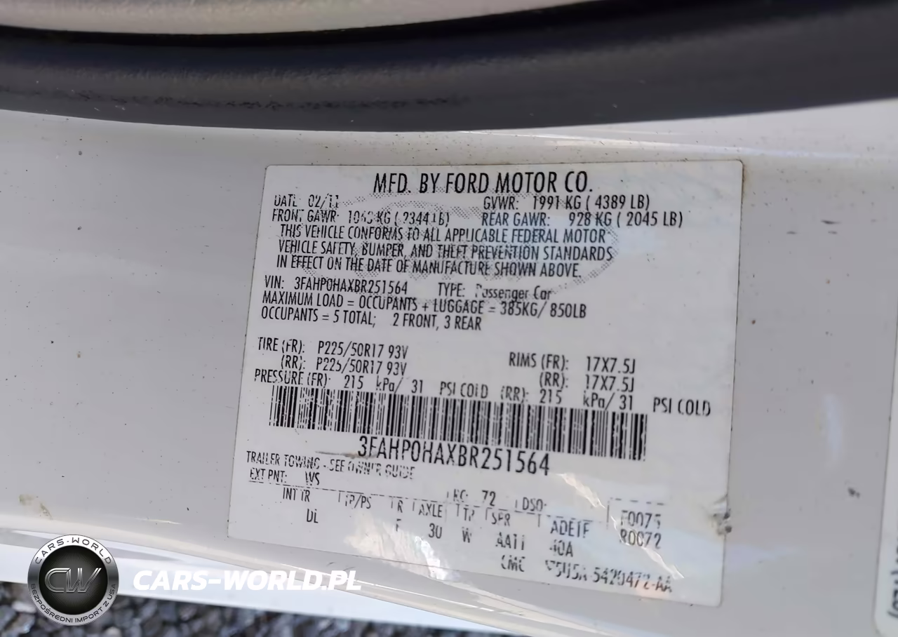 2011 Ford Fusion Se VIN:3FAHP0HAXBR251564 - 9