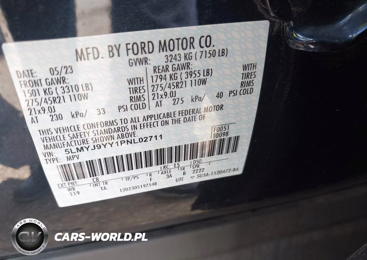 2023 Lincoln Aviator Black Label Grand Touring VIN:5LMYJ9YY1PNL02711 - 9