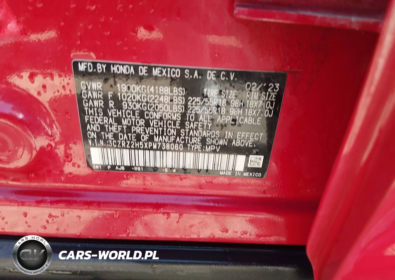 2023 Honda Hr-V Awd Sport VIN:3CZRZ2H5XPM738060 - 9