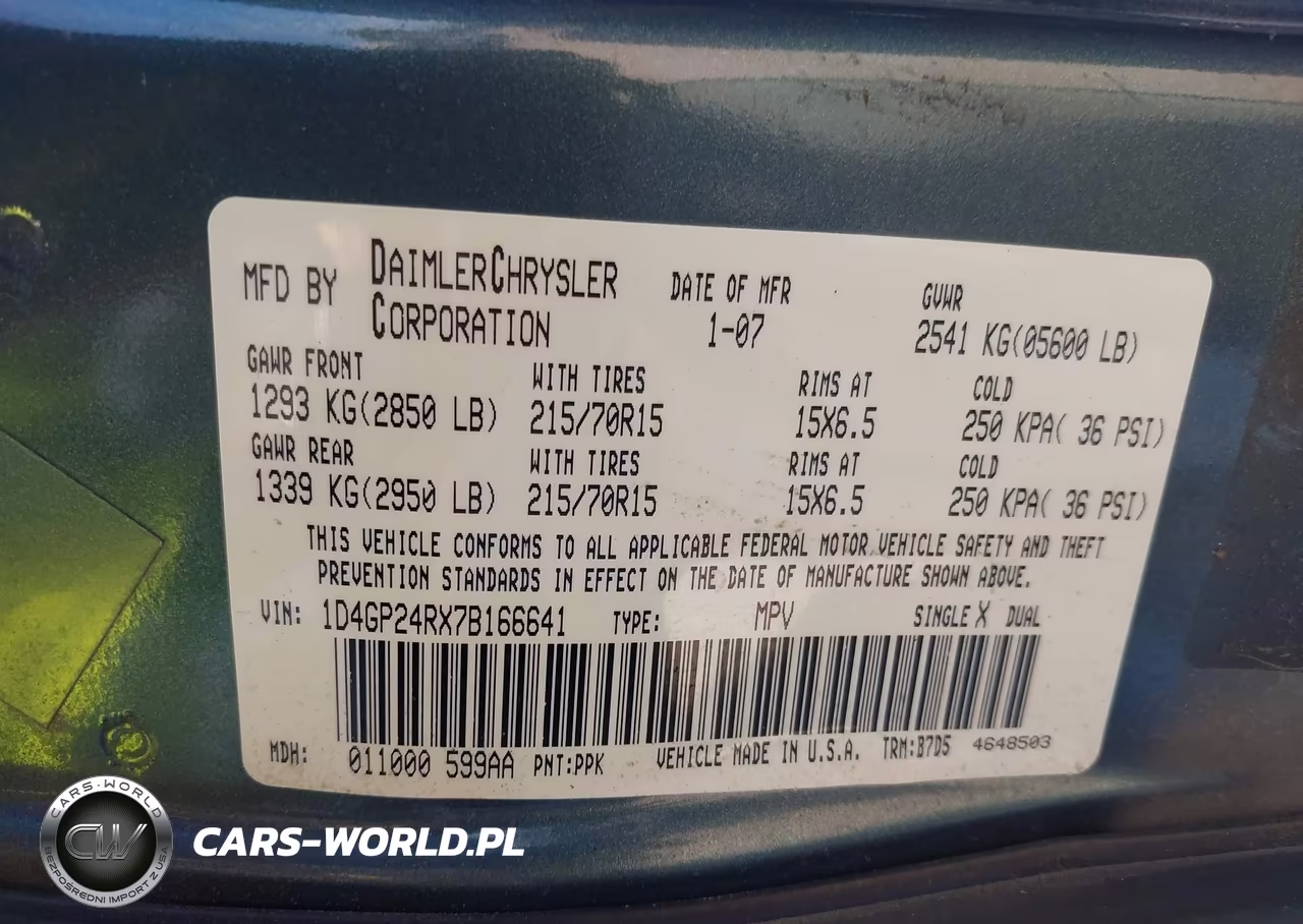 2007 Dodge Grand Caravan Se VIN:1D4GP24RX7B166641 - 9