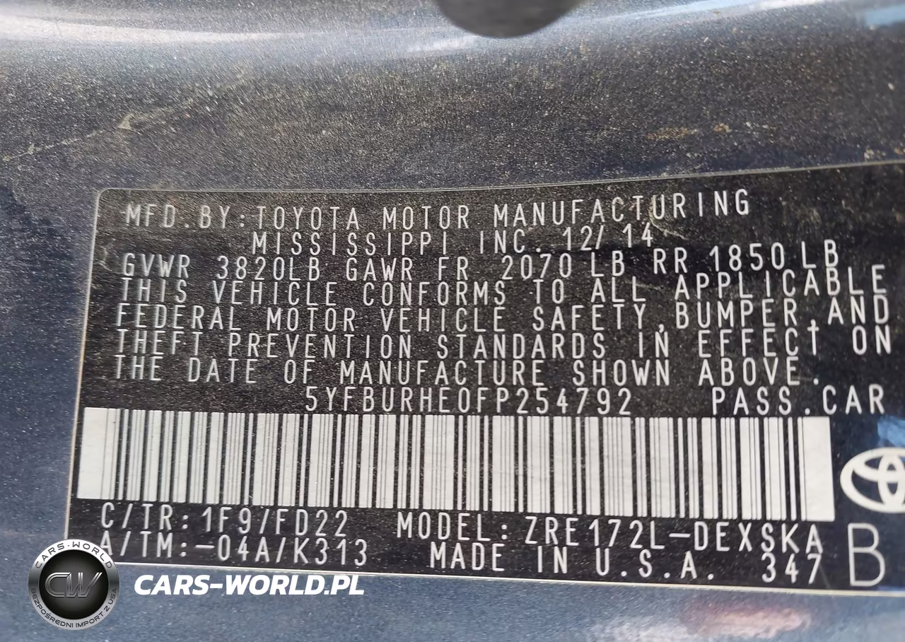2015 Toyota Corolla S Plus VIN:5YFBURHE0FP254792 - 9