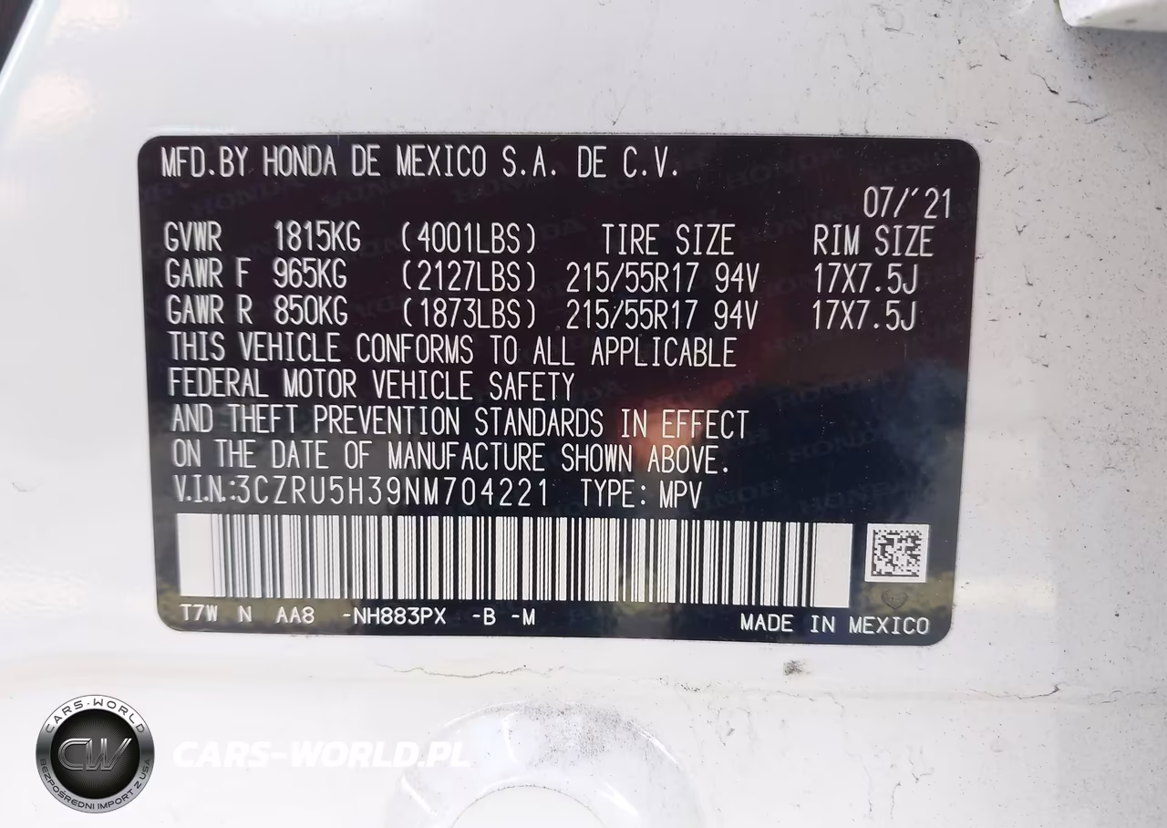 2022 Honda Hr-V 2Wd Lx VIN:3CZRU5H39NM704221 - 9