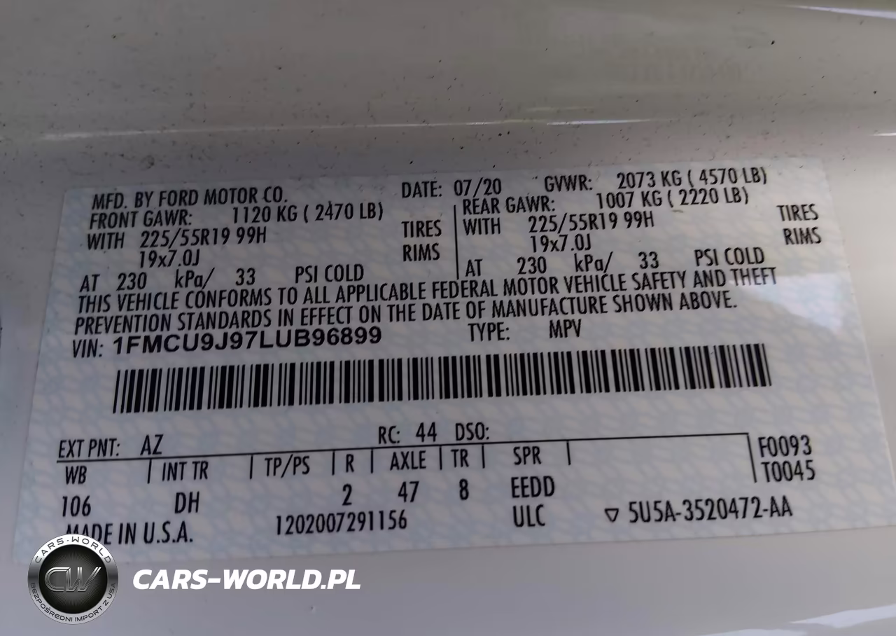 2020 Ford Escape Titanium VIN:1FMCU9J97LUB96899 - 9