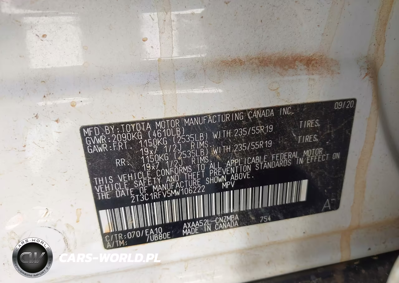 2021 Toyota Rav4 Xle Premium VIN:2T3C1RFV5MW106222 - 9