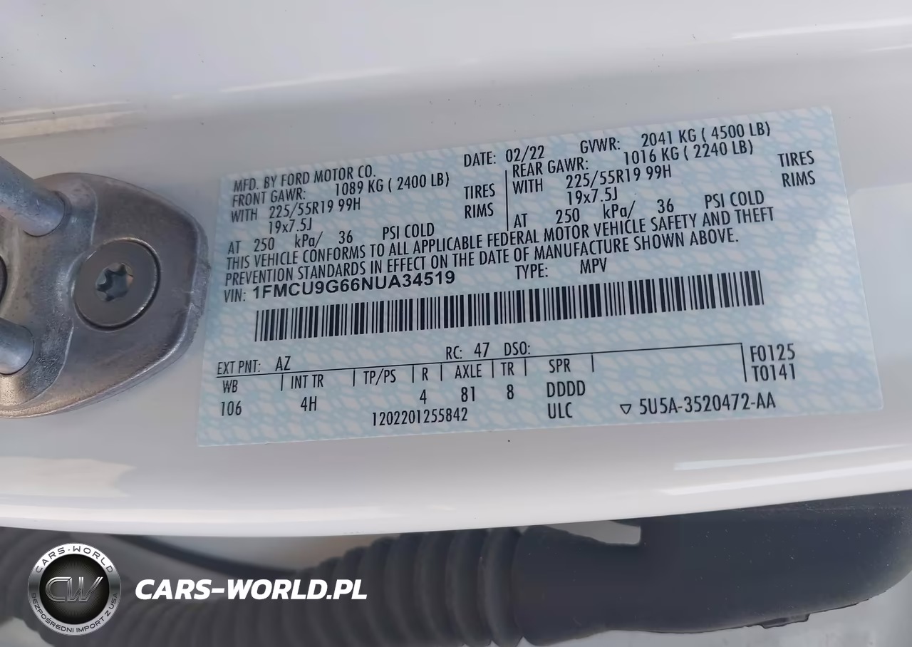 2022 Ford Escape Se VIN:1FMCU9G66NUA34519 - 9