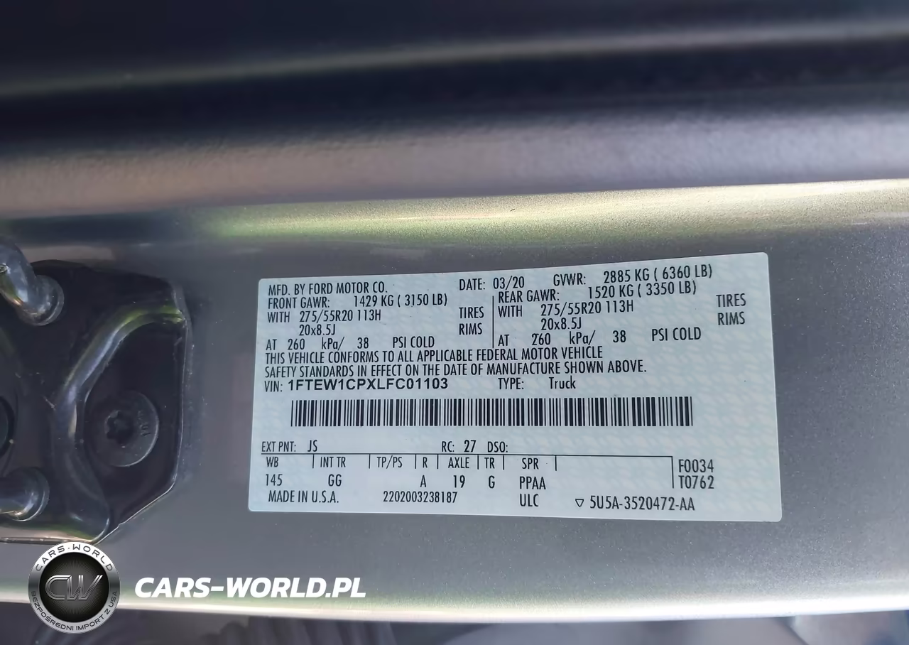 2020 Ford F-150 Xl VIN:1FTEW1CPXLFC01103 - 9