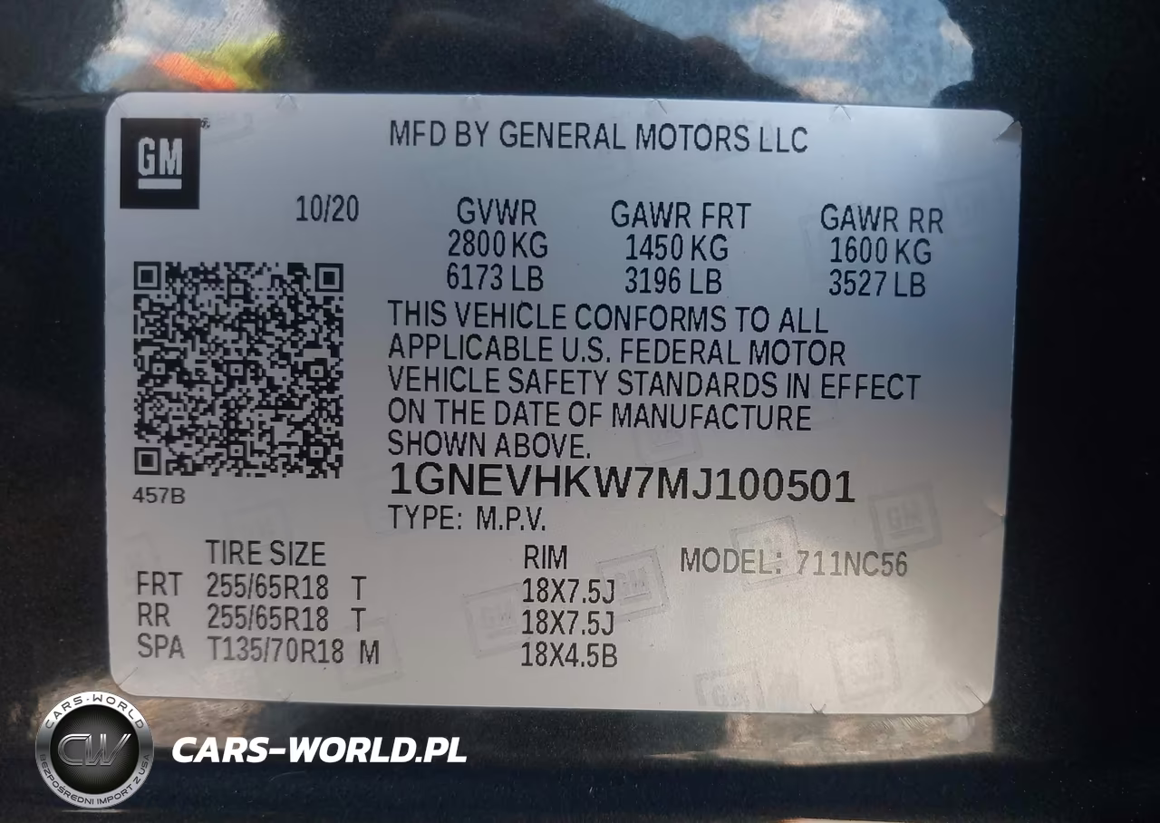 2021 Chevrolet Traverse Awd Lt Leather VIN:1GNEVHKW7MJ100501 - 9