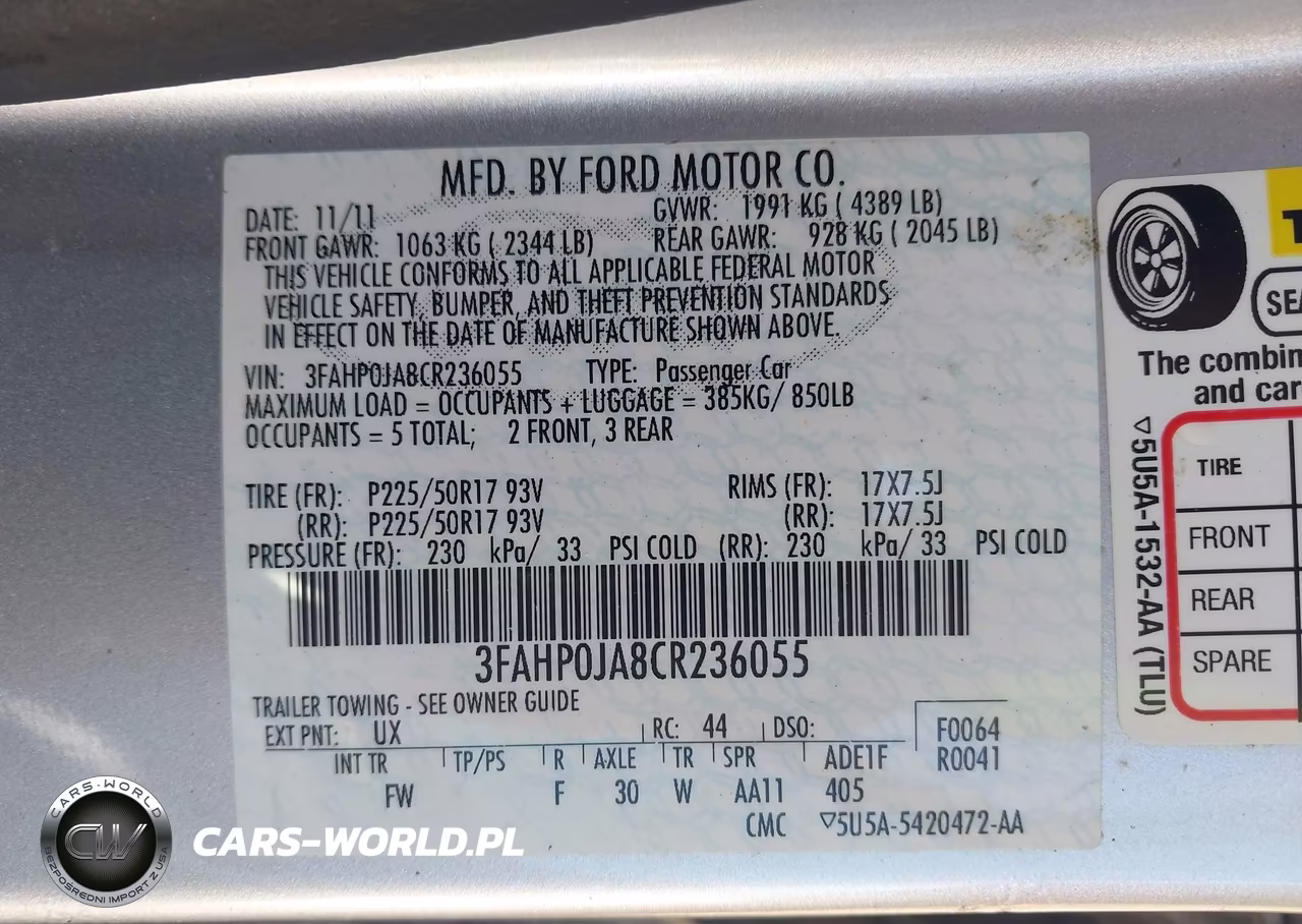 2012 Ford Fusion Sel VIN:3FAHP0JA8CR236055 - 9