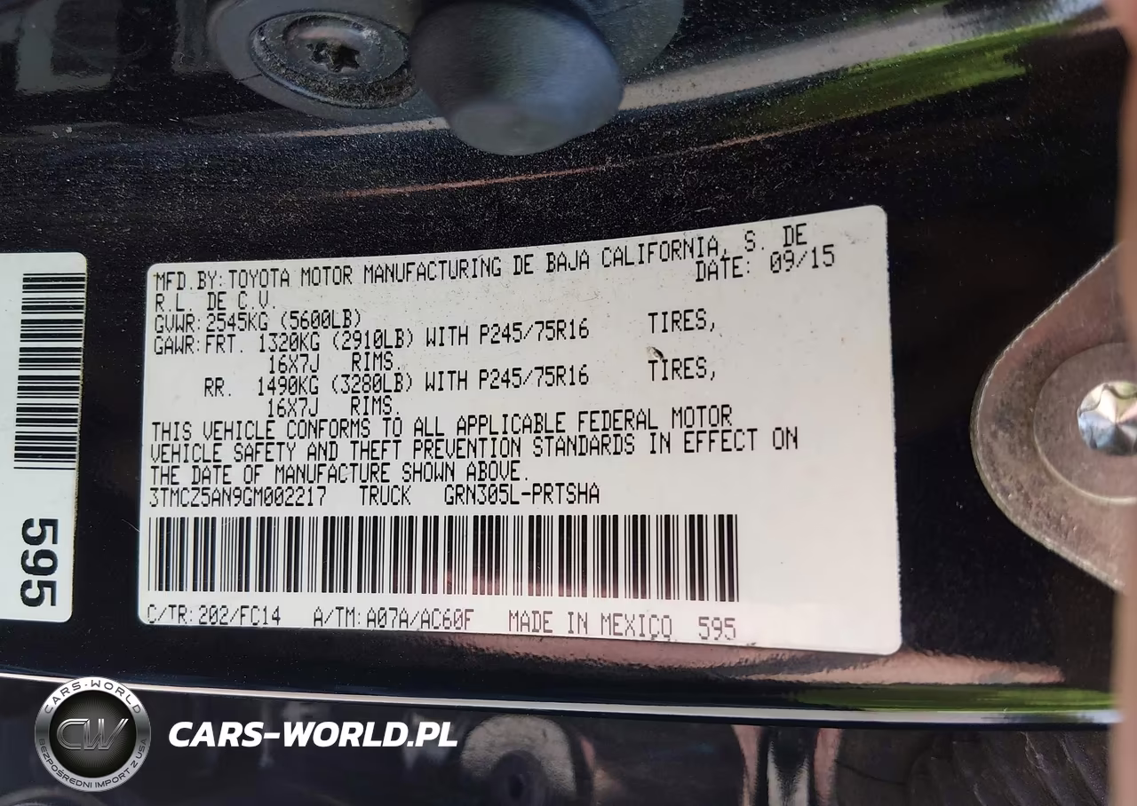 2016 Toyota Tacoma Sr5 V6 VIN:3TMCZ5AN9GM002217 - 9