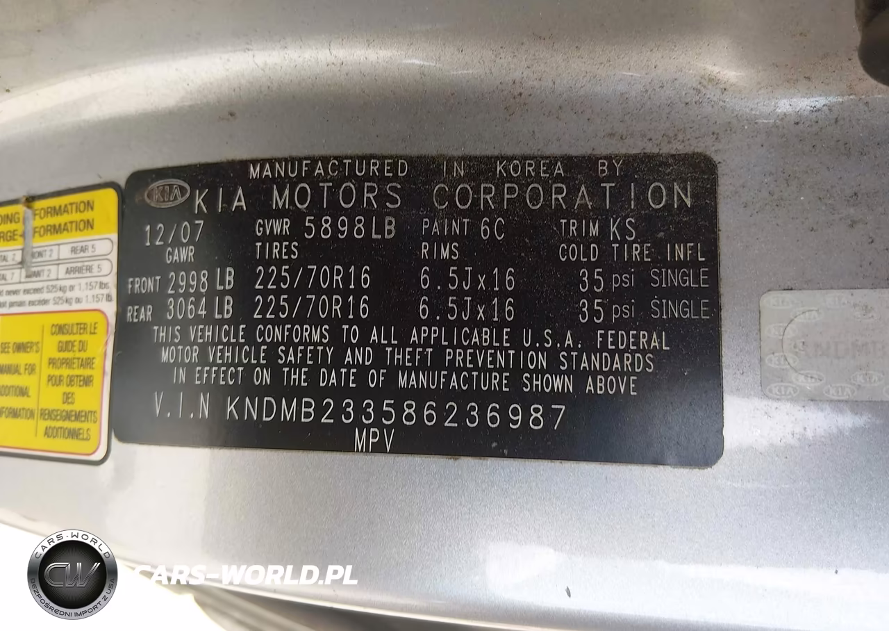 2008 Kia Sedona Lx VIN:KNDMB233586236987 - 9