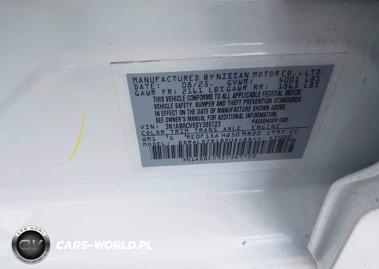 2025 Nissan Sentra Sv VIN:3N1AB8CV9SY389723 - 9