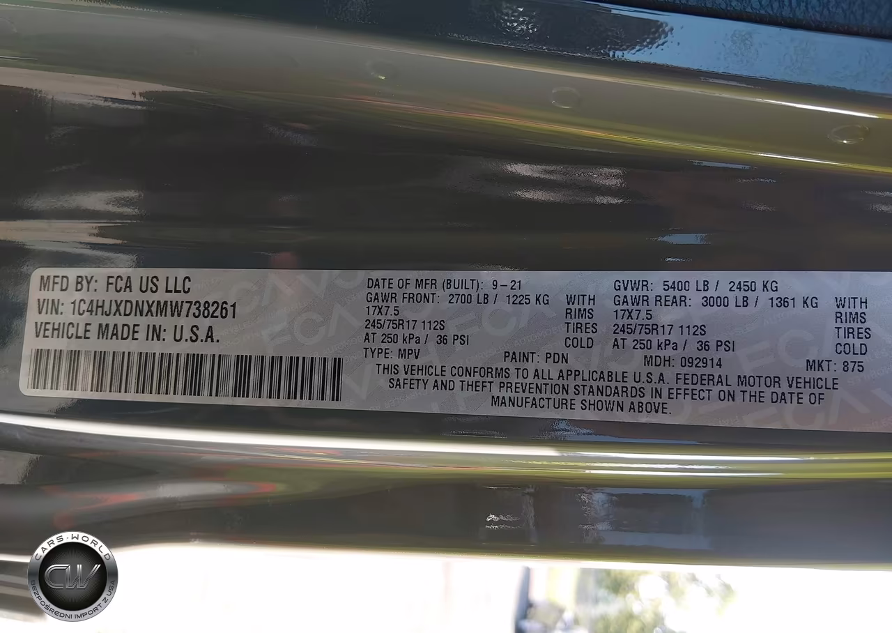2021 Jeep Wrangler Unlimited Sport 4X4 VIN:1C4HJXDNXMW738261 - 9
