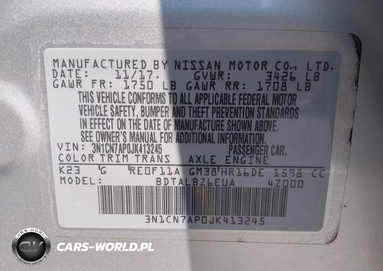 2018 Nissan Versa 1.6 Sv VIN:3N1CN7AP0JK413245 - 9