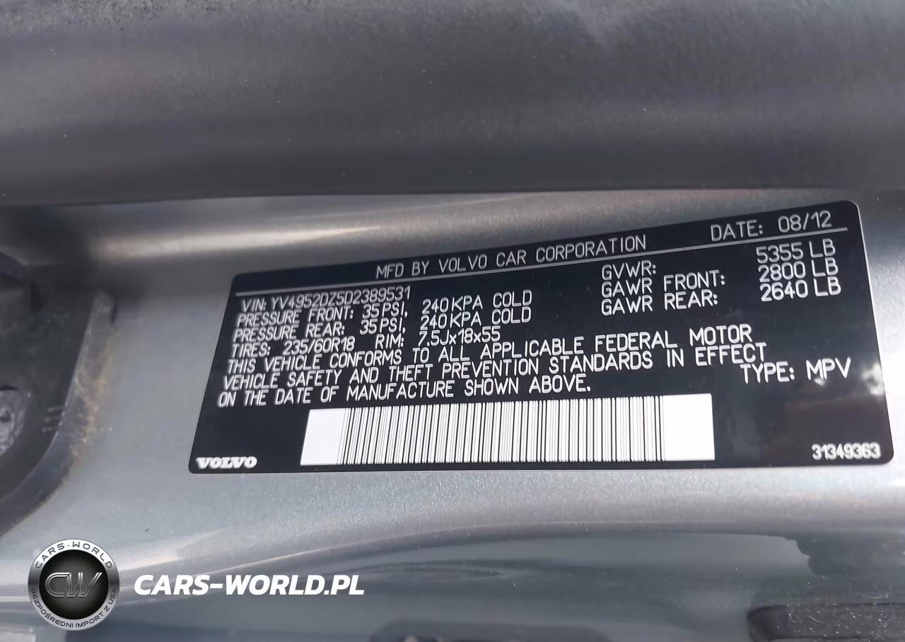 2013 Volvo Xc60 3.2-3.2 Platinum-3.2 Premier-3.2 Premier Plus VIN:YV4952DZ5D2389531 - 9