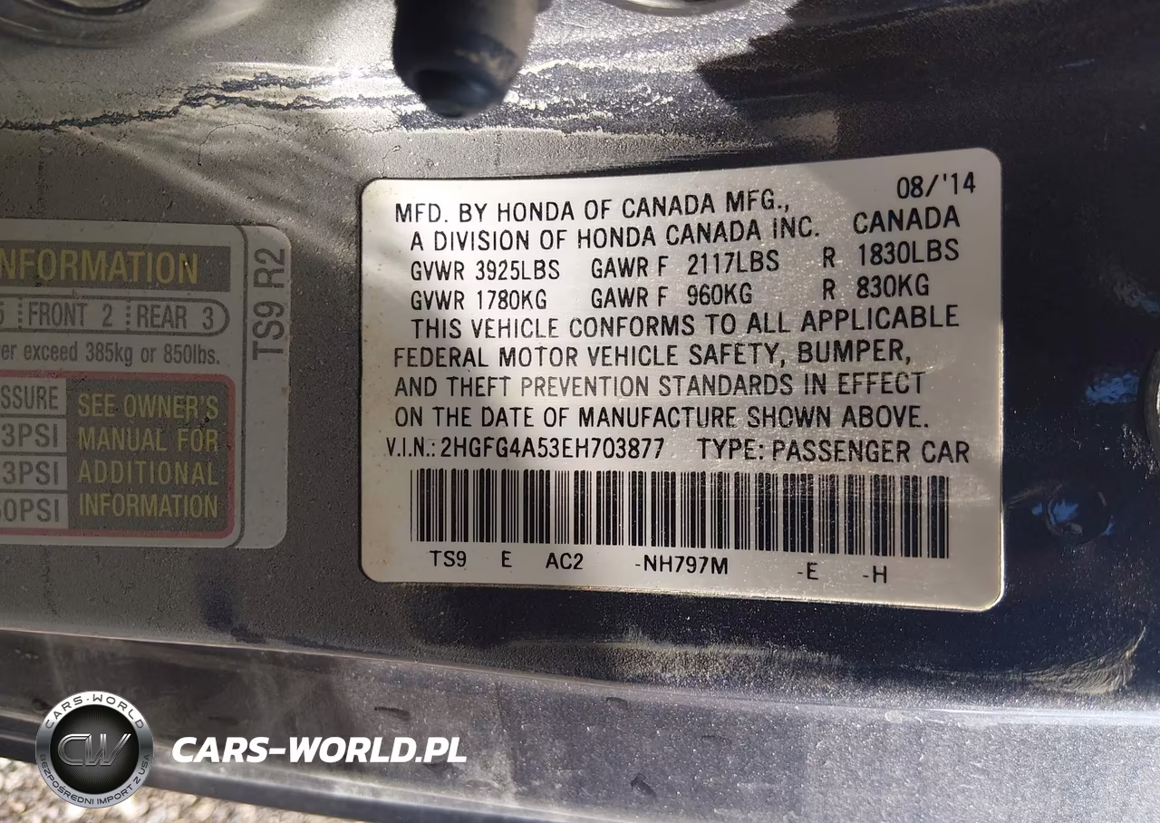 2014 Honda Civic Si VIN:2HGFG4A53EH703877 - 9