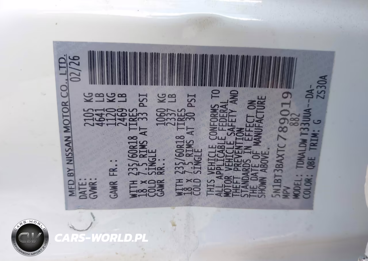 2026 Nissan Rogue Sv VIN:5N1BT3BAXTC789019 - 9