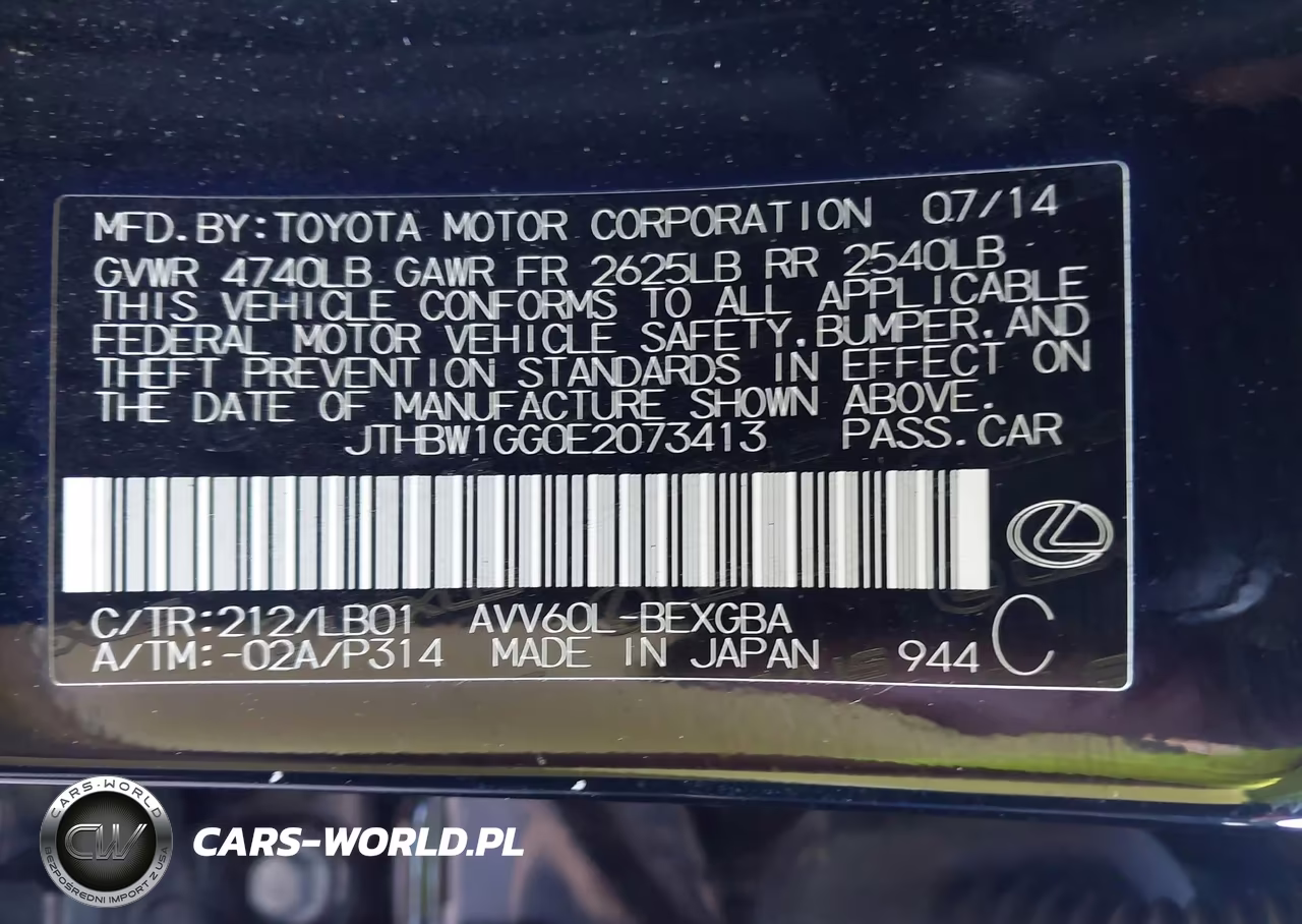2014 Lexus Es 300H VIN:JTHBW1GG0E2073413 - 9
