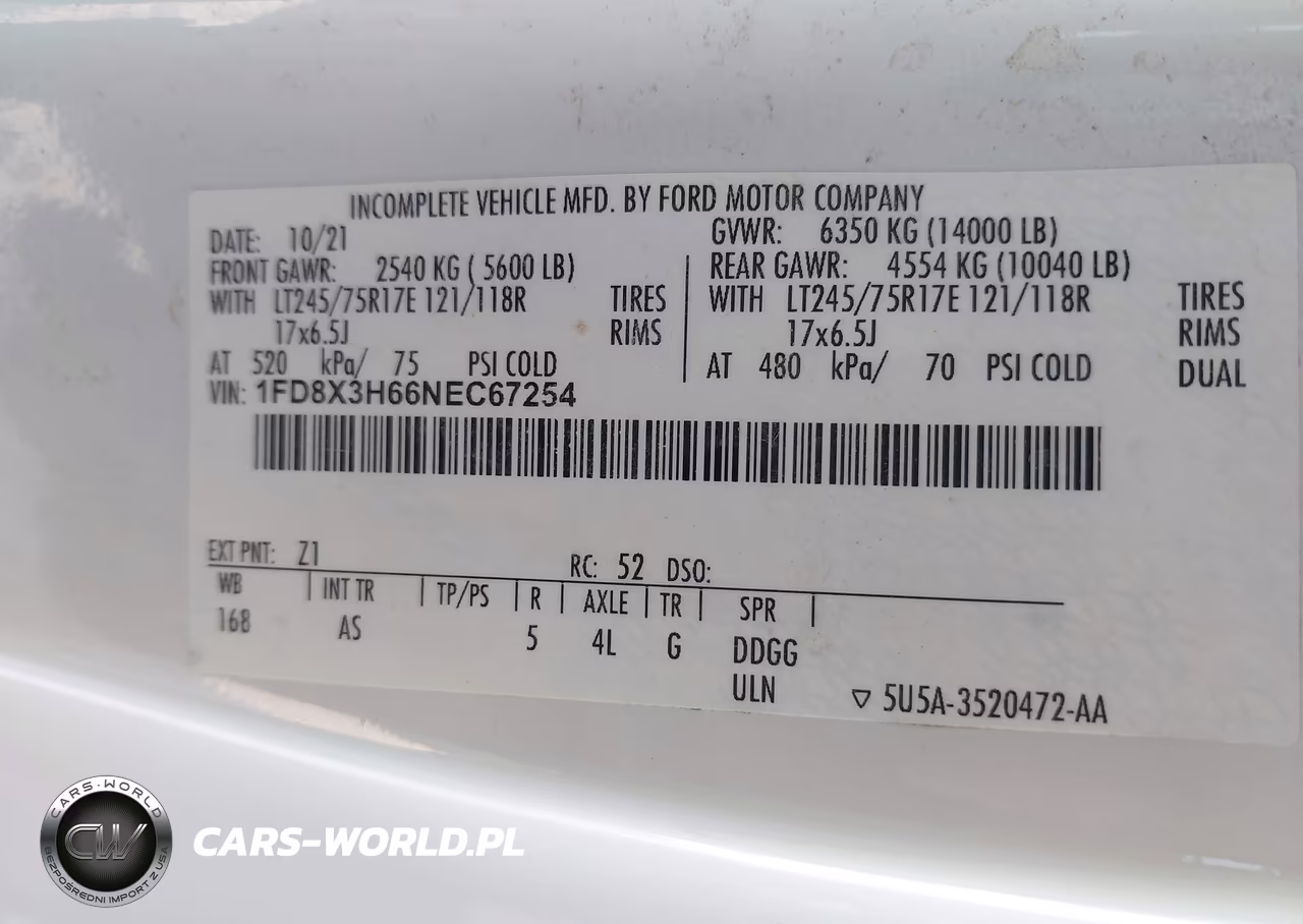 2022 Ford F-350 Chassis Xl VIN:1FD8X3H66NEC67254 - 9