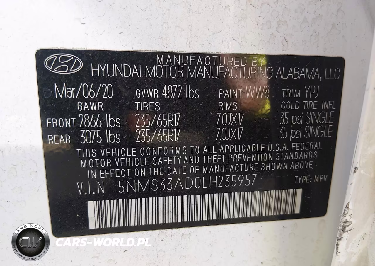 2020 Hyundai Santa Fe Sel VIN:5NMS33AD0LH235957 - 9