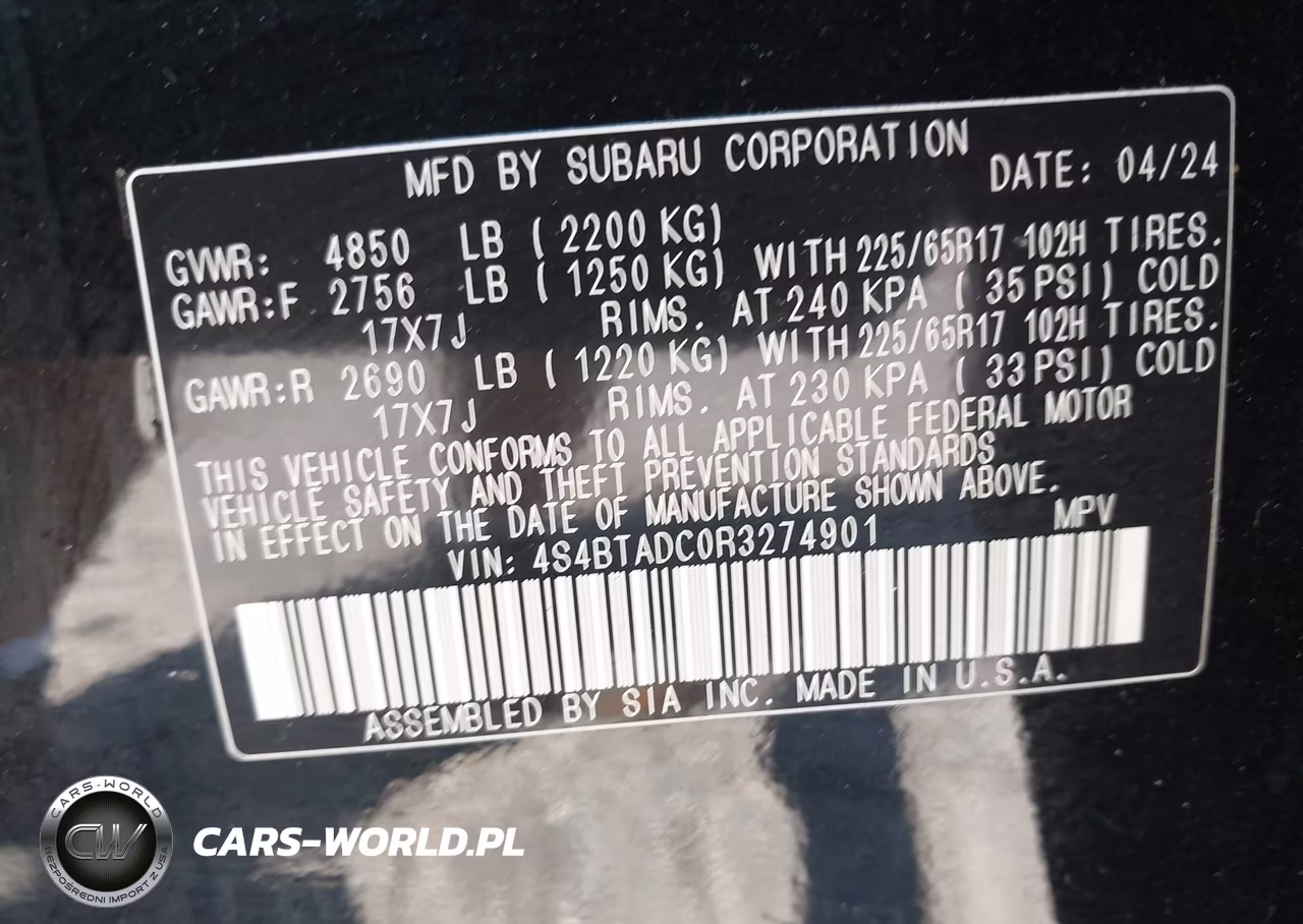2024 Subaru Outback Premium VIN:4S4BTADC0R3274901 - 9