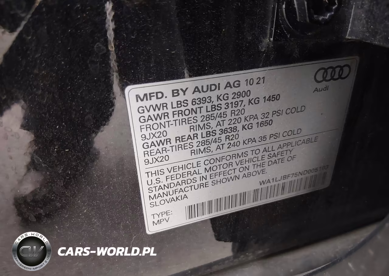 2022 Audi Q7 Premium Plus 45 Tfsi Quattro Tiptronic VIN:WA1LJBF75ND005103 - 9