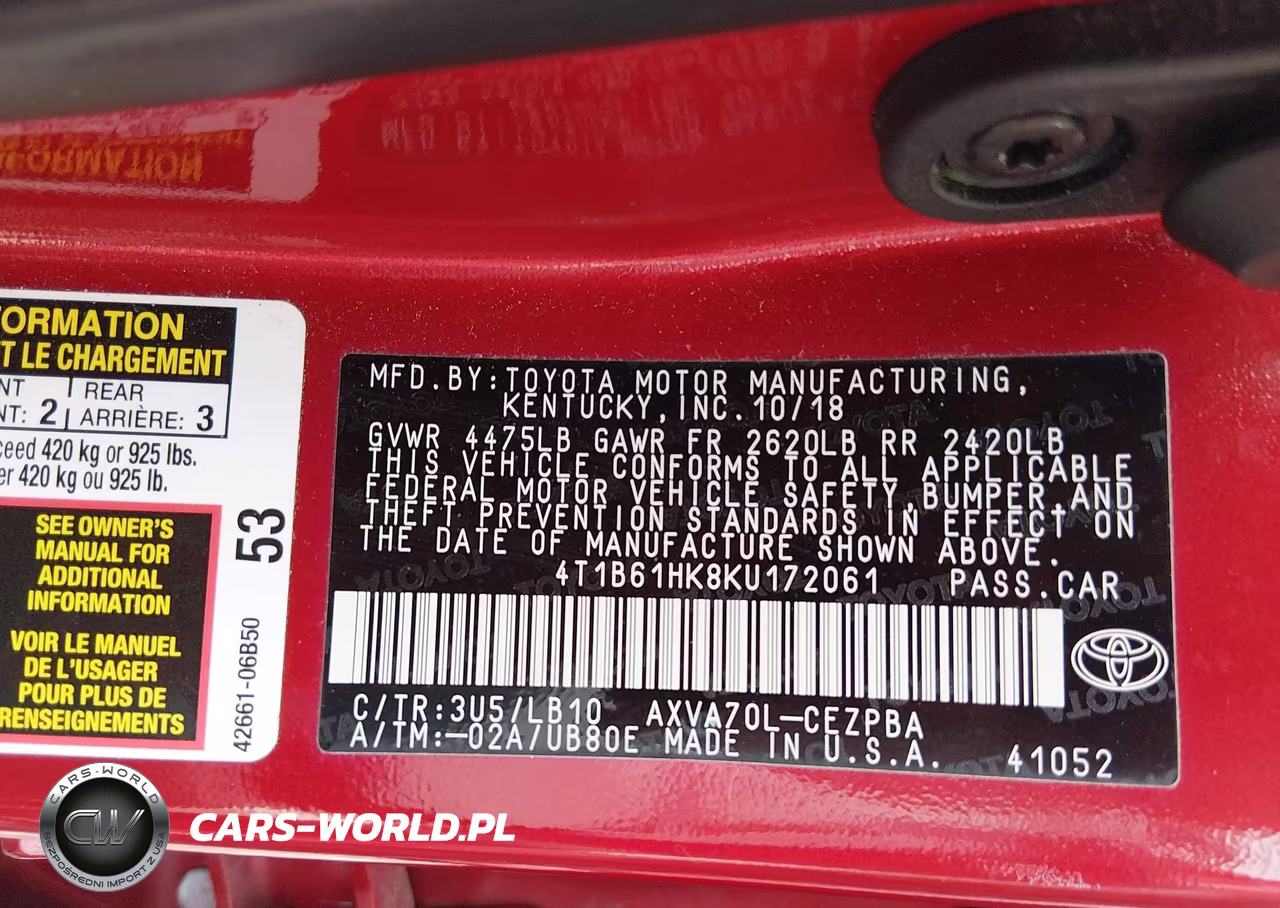 2019 Toyota Camry Xse VIN:4T1B61HK8KU172061 - 9