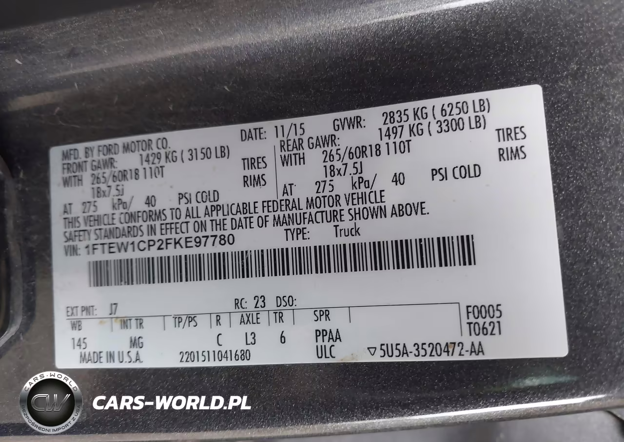 2015 Ford F-150 Xlt VIN:1FTEW1CP2FKE97780 - 9
