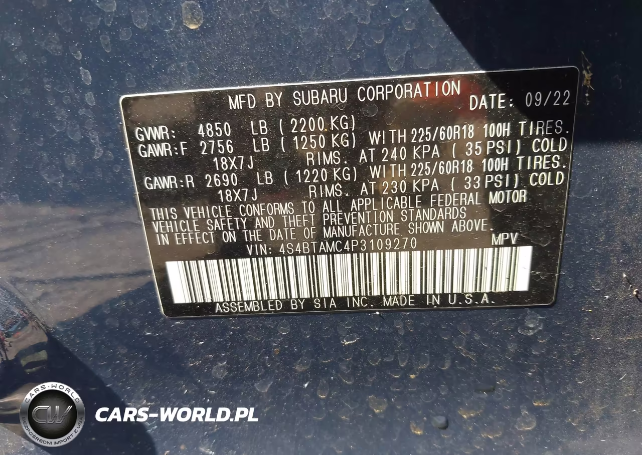2023 Subaru Outback Limited VIN:4S4BTAMC4P3109270 - 9