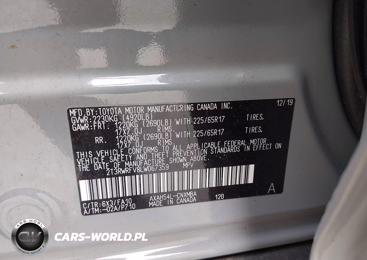 2020 Toyota Rav4 Hybrid Xle VIN:2T3RWRFV8LW067359 - 9