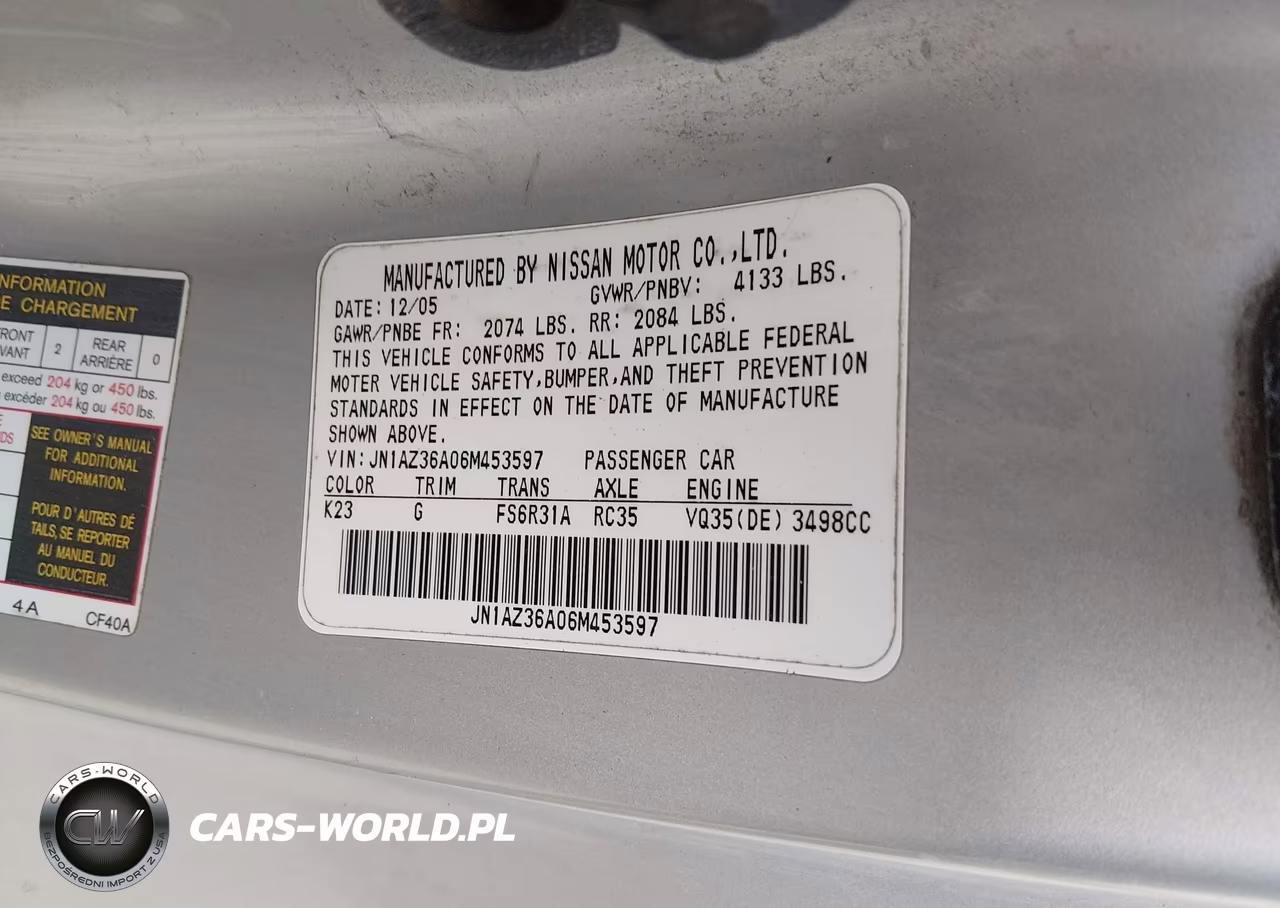 2006 Nissan 350Z Grand Touring VIN:JN1AZ36A06M453597 - 9