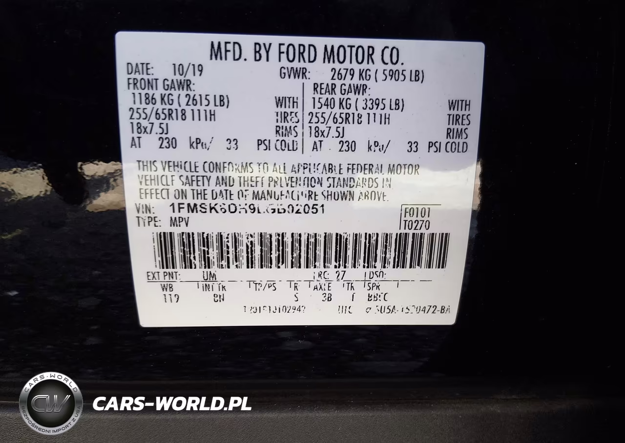 2020 Ford Explorer Xlt VIN:1FMSK8DH9LGB02051 - 9