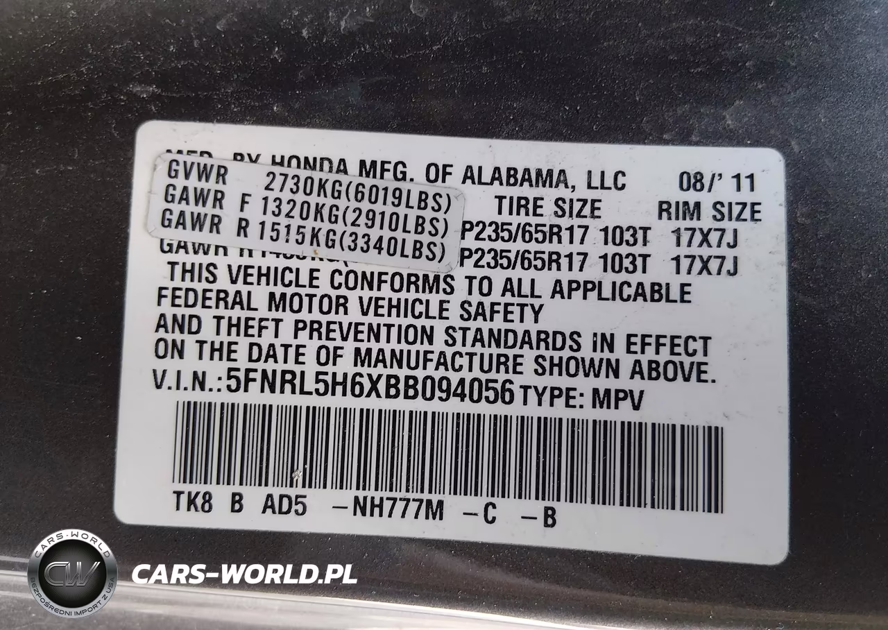 2011 Honda Odyssey Ex-L VIN:5FNRL5H6XBB094056 - 9
