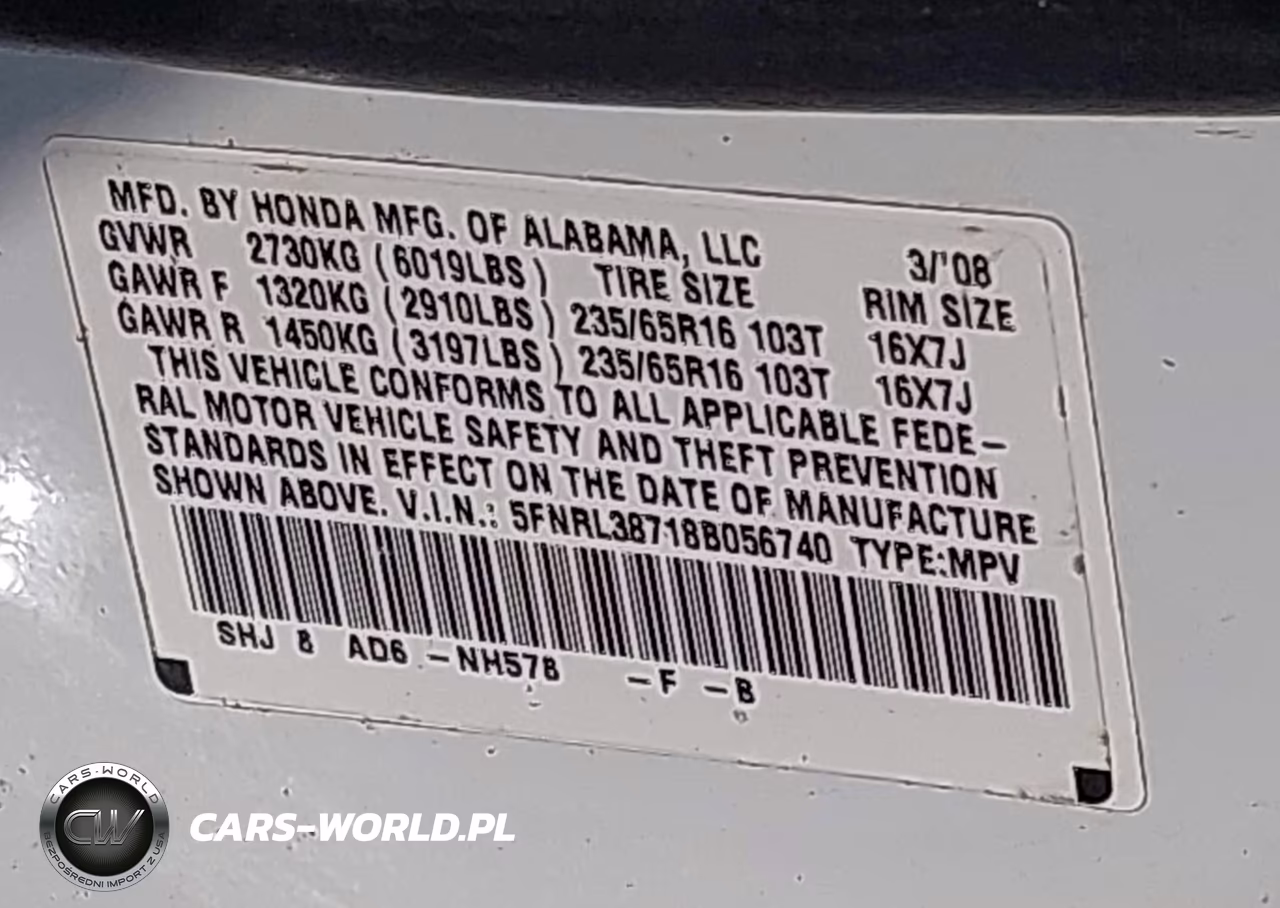 2008 Honda Odyssey Ex-L VIN:5FNRL38718B056740 - 9