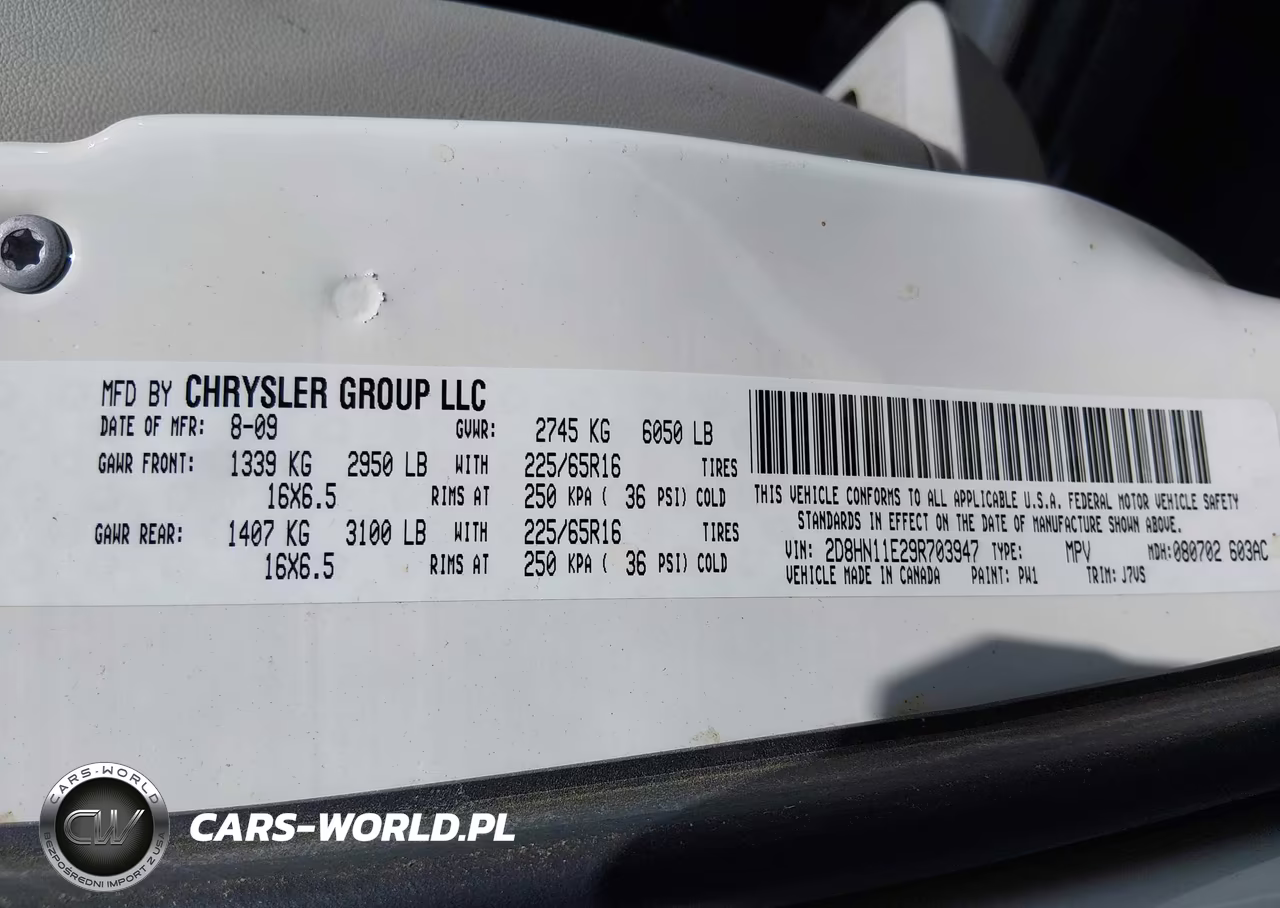 2009 Dodge Grand Caravan Cv VIN:2D8HN11E29R703947 - 9