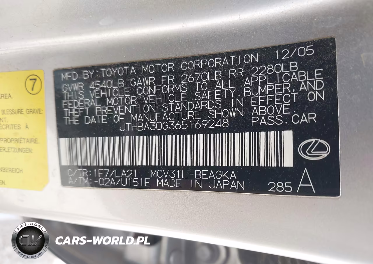 2006 Lexus Es 330 VIN:JTHBA30G365169248 - 9
