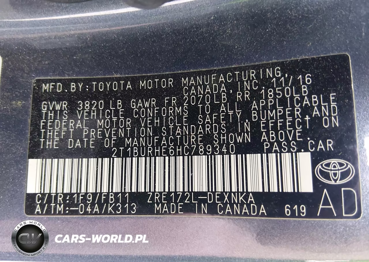 2017 Toyota Corolla Le VIN:2T1BURHE6HC789340 - 9