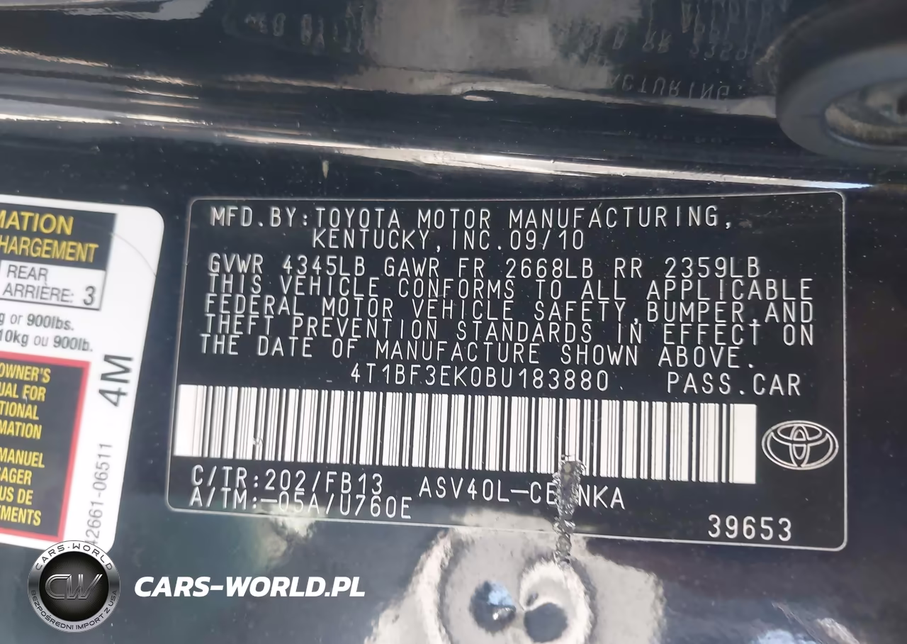 2011 Toyota Camry Le VIN:4T1BF3EK0BU183880 - 9