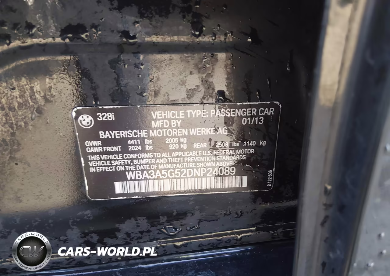 2013 BMW 328I VIN:WBA3A5G52DNP24089 - 9