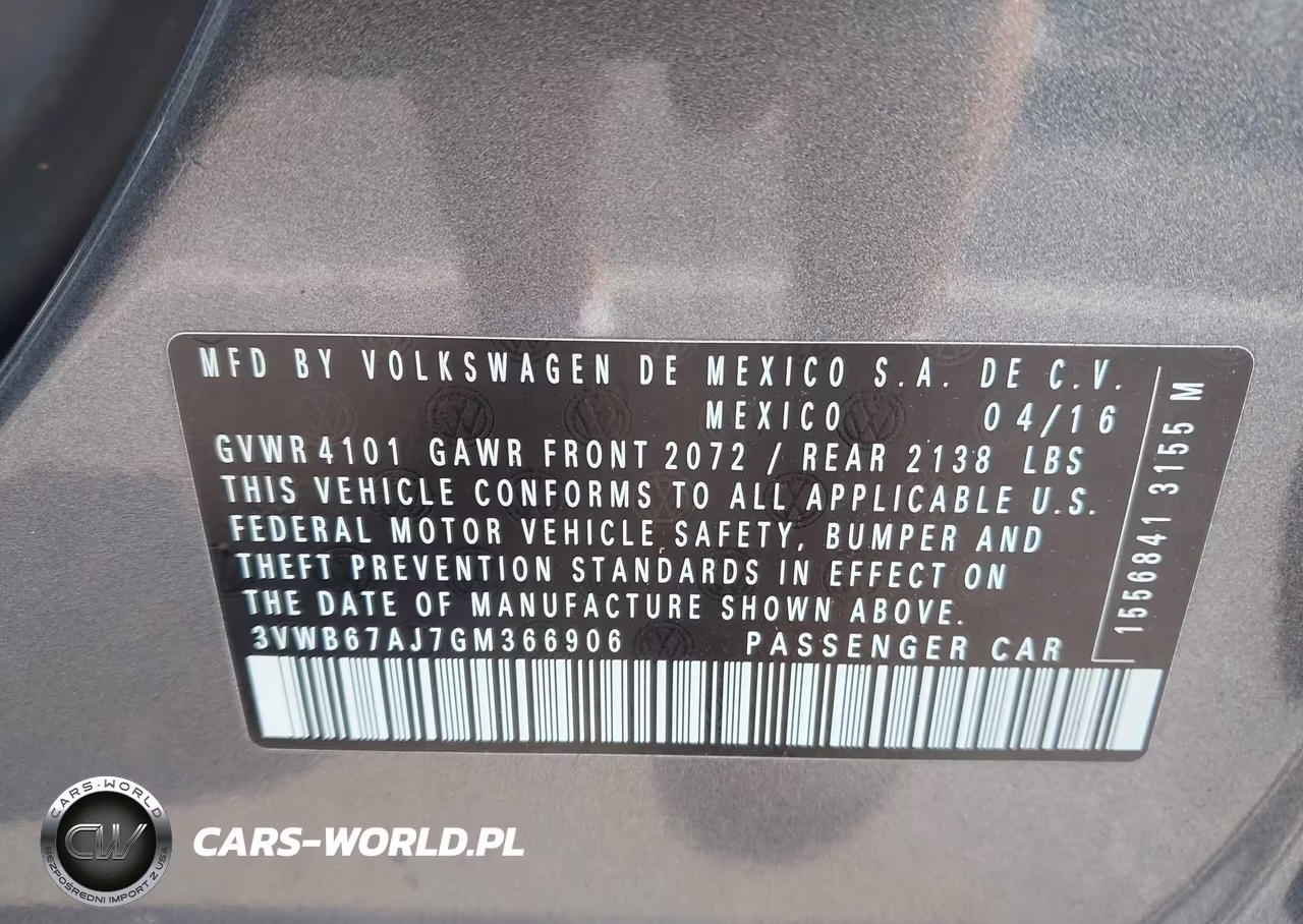 2016 Volkswagen Jetta 1.4T Se VIN:3VWB67AJ7GM366906 - 9