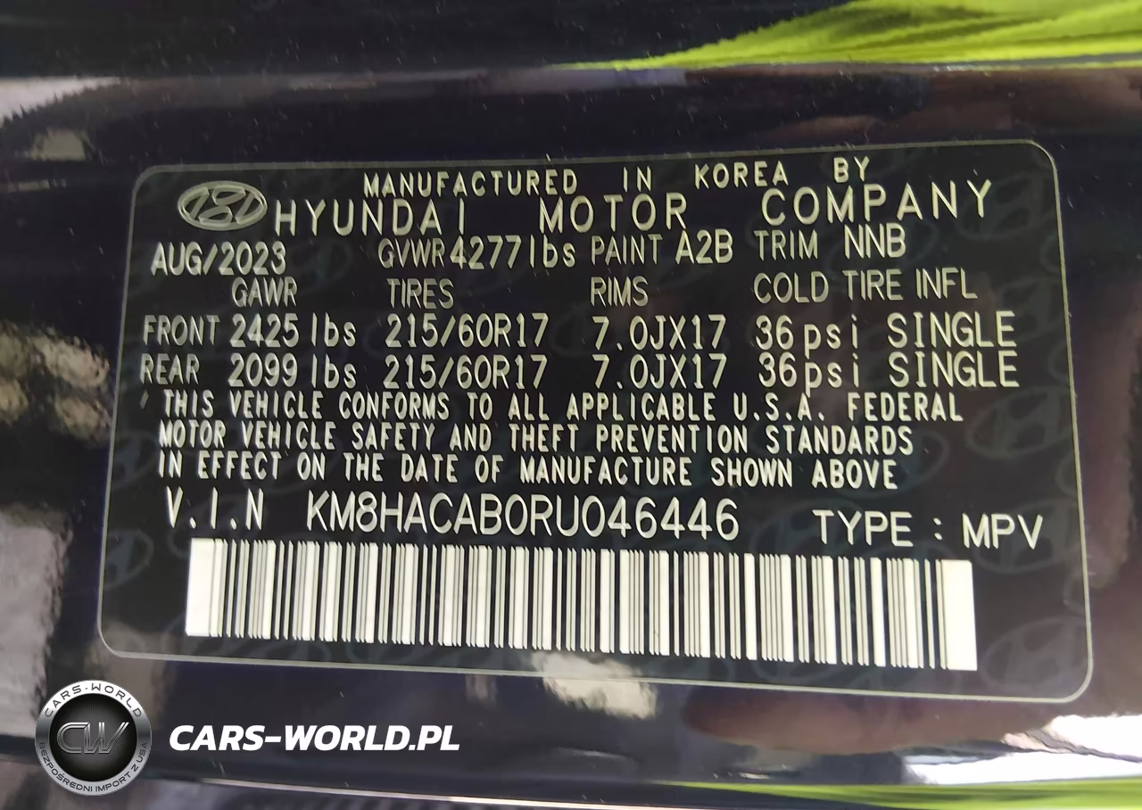 2024 Hyundai Kona Se VIN:KM8HACAB0RU046446 - 9