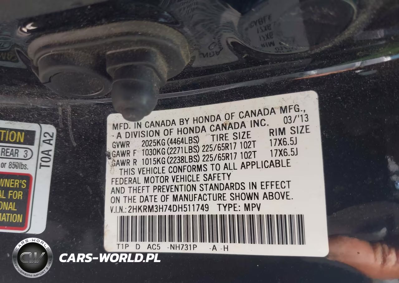 2013 Honda Cr-V Ex-L VIN:2HKRM3H74DH511749 - 9