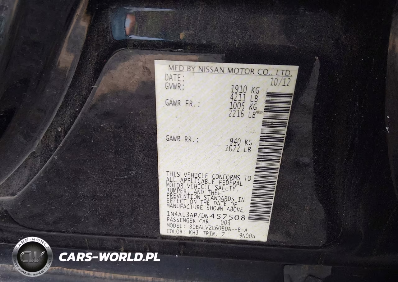 2013 Nissan Altima 2.5 Sl VIN:1N4AL3AP7DN457508 - 9