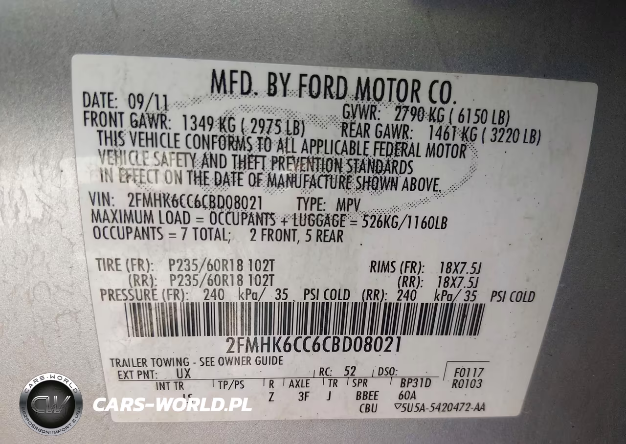 2012 Ford Flex Sel VIN:2FMHK6CC6CBD08021 - 9