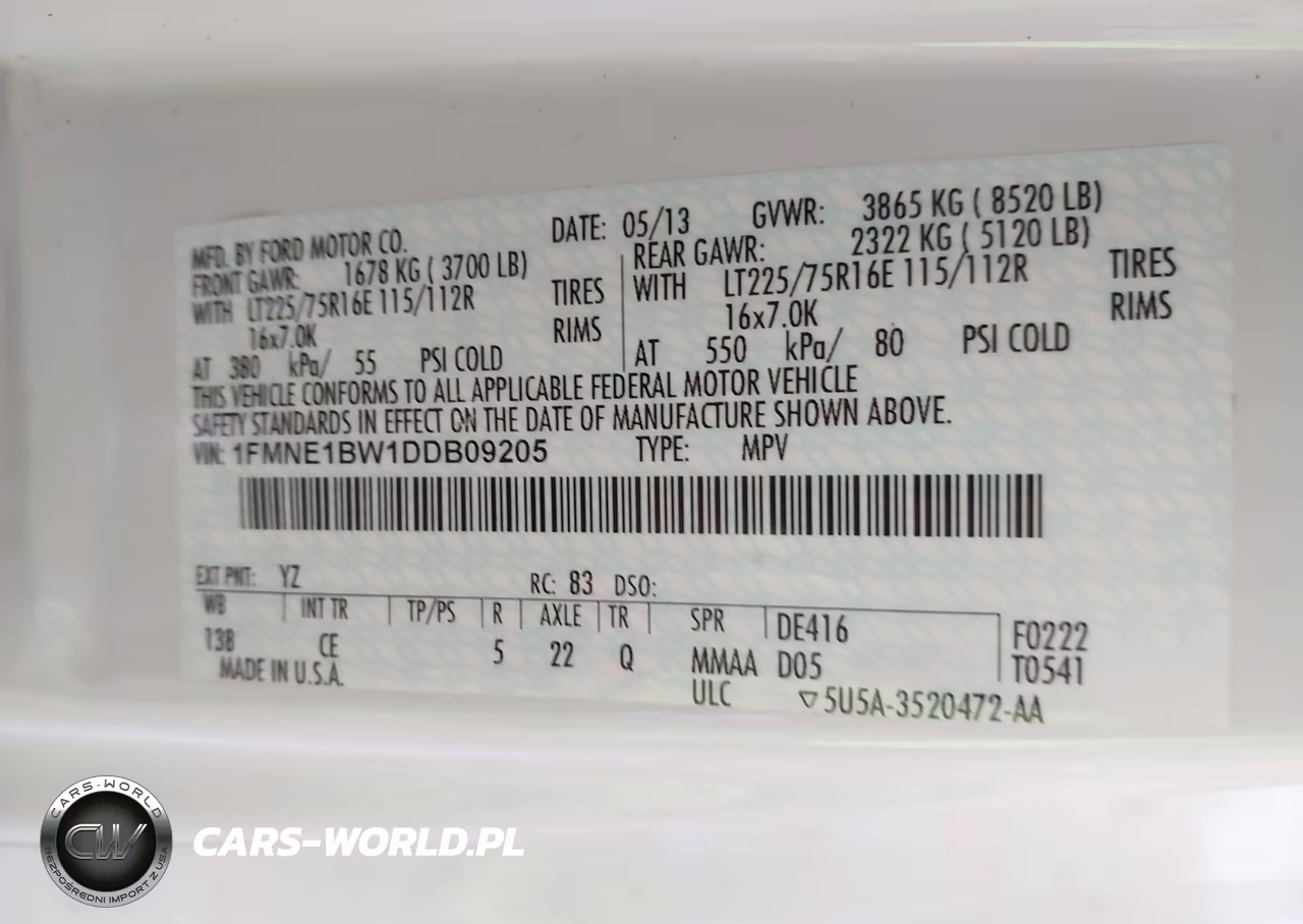 2013 Ford E-150 Xl-Xlt VIN:1FMNE1BW1DDB09205 - 9