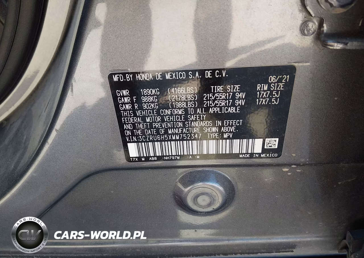 2021 Honda Hr-V Awd Ex VIN:3CZRU6H5XMM752347 - 9