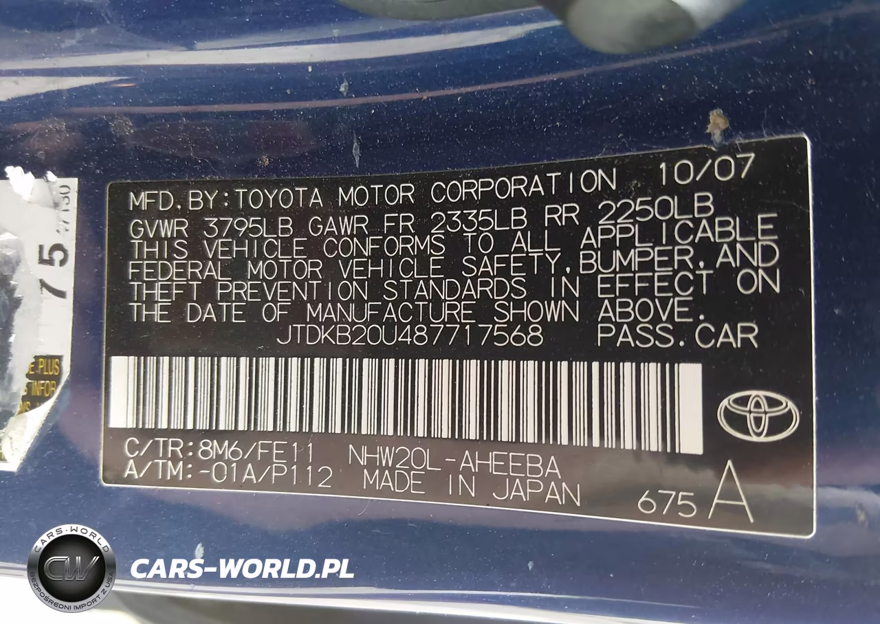 2008 Toyota Prius VIN:JTDKB20U487717568 - 9